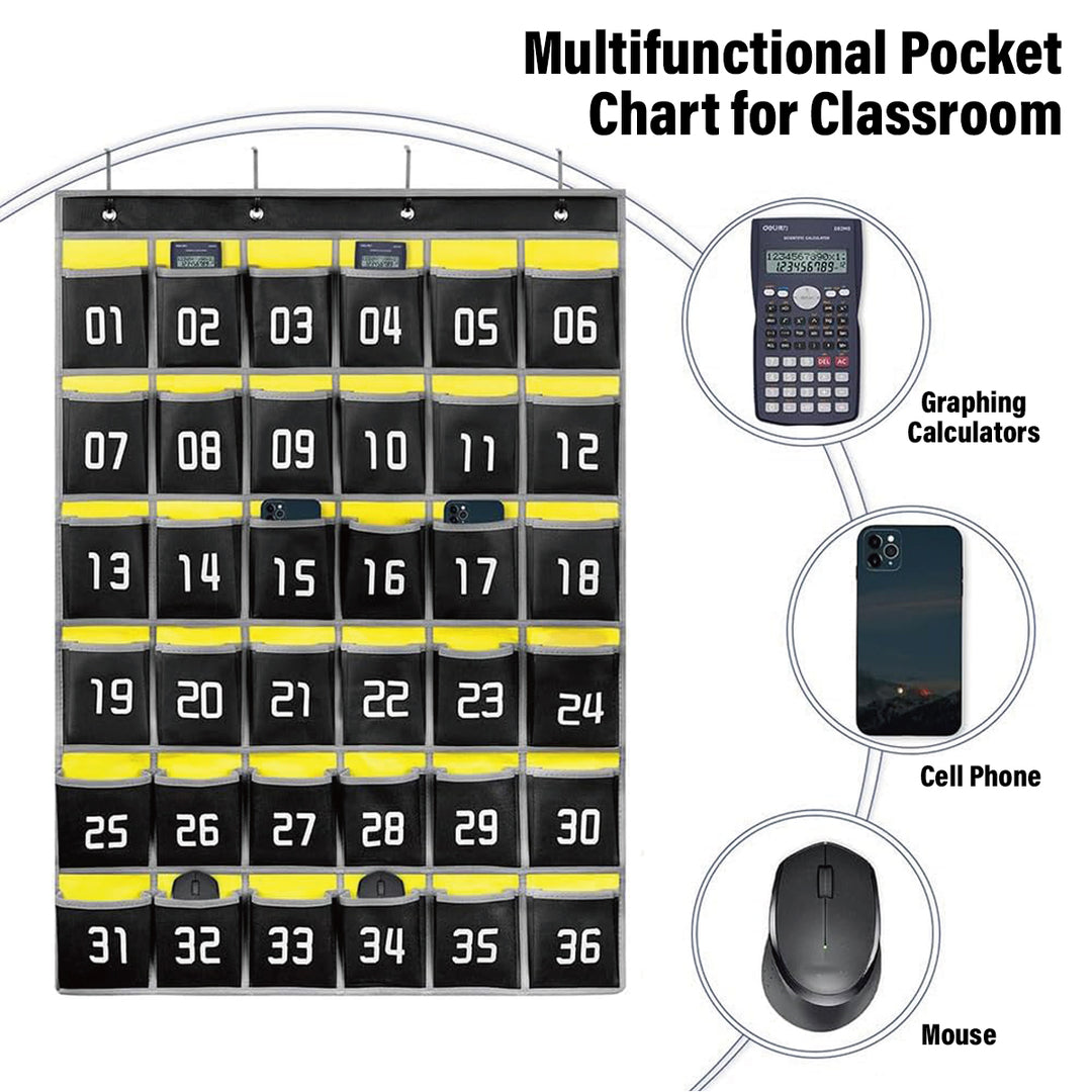 Class Pocket Chart - 36 Pockets - Black - Image 04