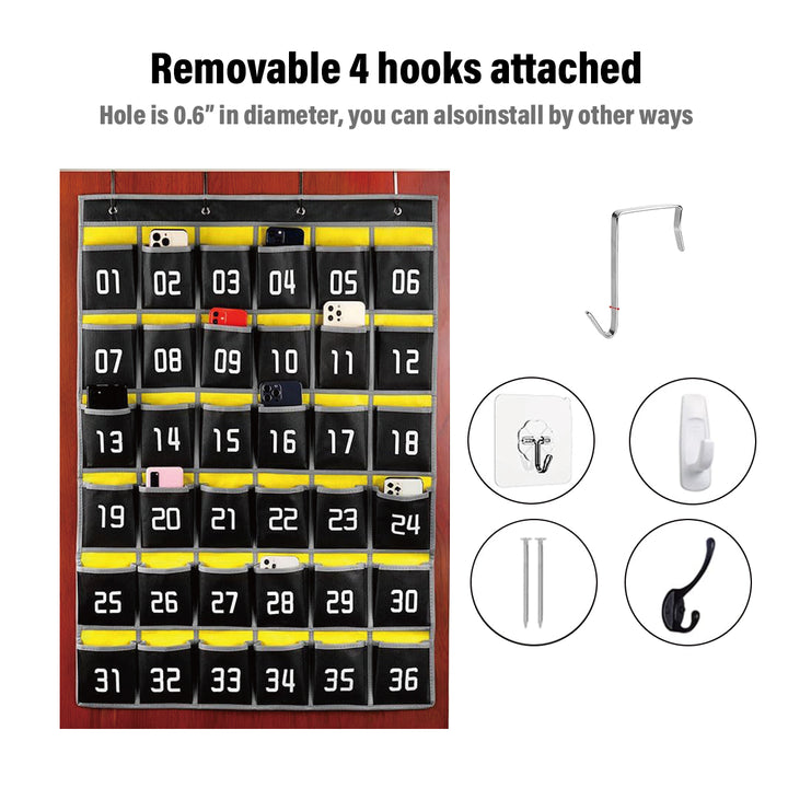 Class Pocket Chart - 36 Pockets - Black - Image 06
