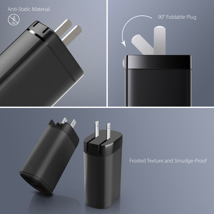 iBenzer 65W PD 3.0 Foldable 3-Port Wall Charger