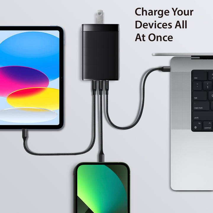 iBenzer 65W PD 3.0 Foldable 3-Port Wall Charger