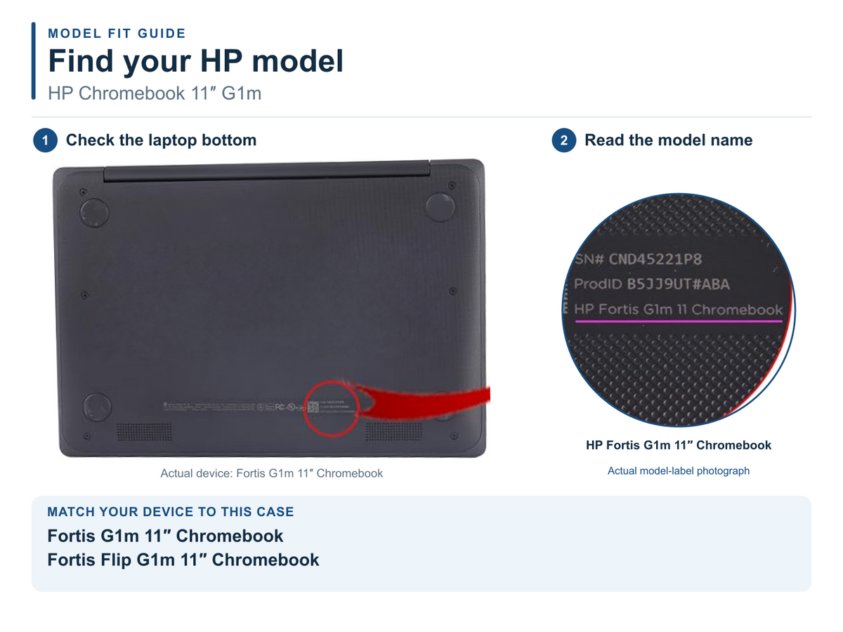 Hexpact 360 Case for Chromebook 11'' HP G1m model number guide