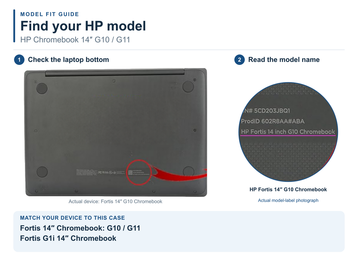 Hexpact Air Case for HP 14'' Chromebook G1i/G11/G10 model number guide