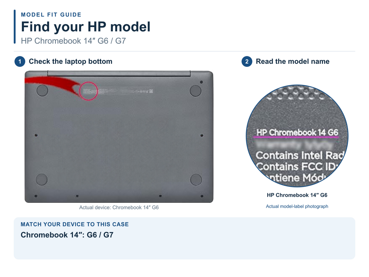 Hexpact Secure Lock Heavy duty Case for HP Chromebook 14'' G6 G7 model number guide