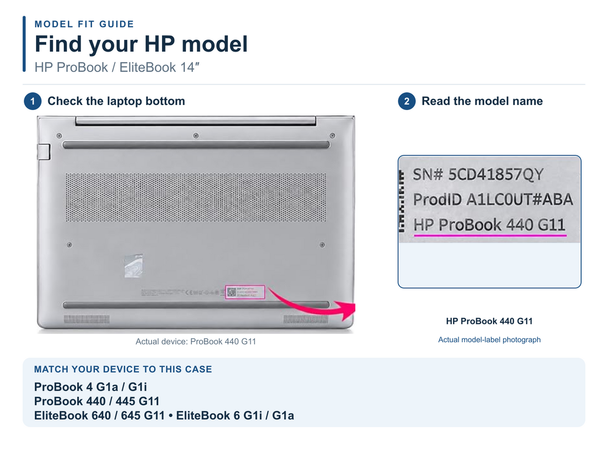 Hexpact Air Case for HP HP 14'' EliteBook 14'' 640 645 G11 model number guide