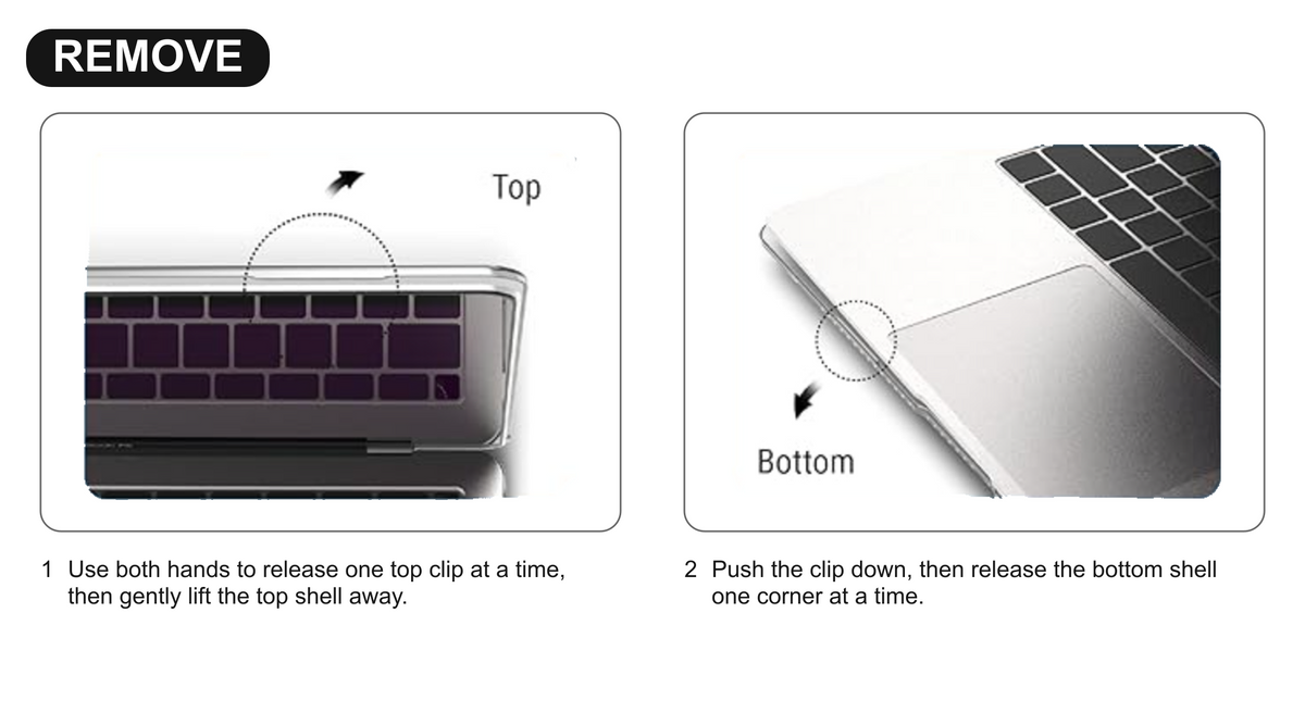 iBenzer Slim Shell MacBook case removal guide