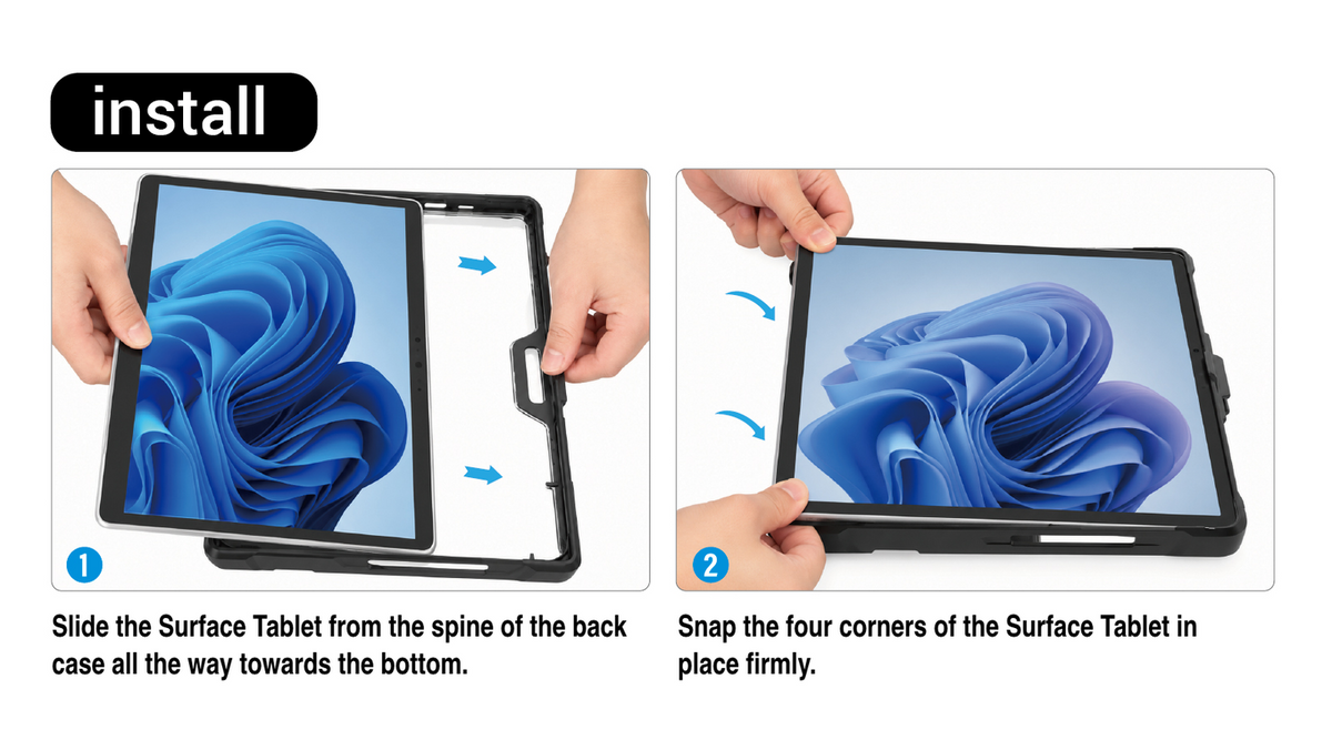 Surface Tablet case installation guide