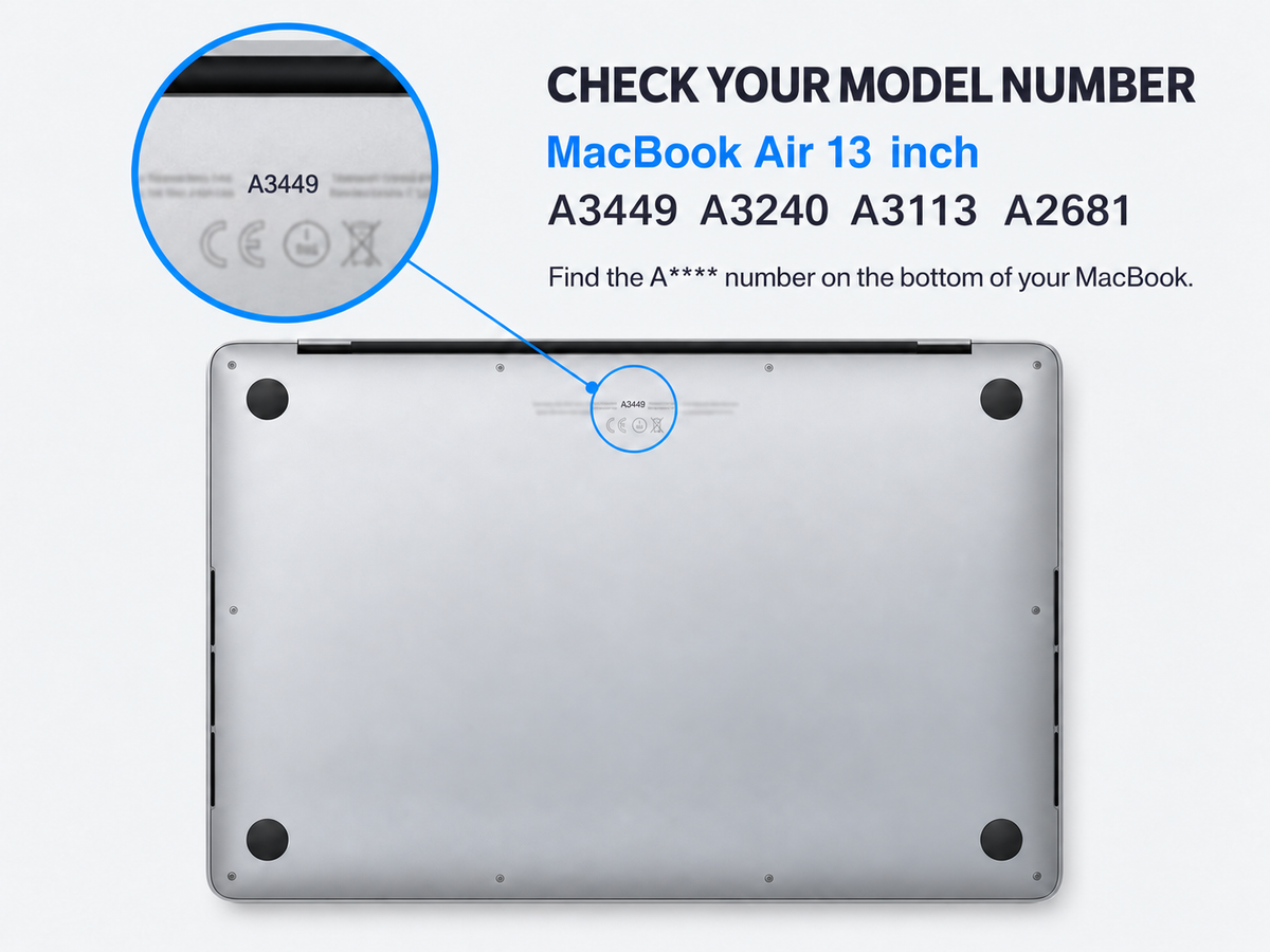 Hexpact Secure Lock Heavy duty  Case for Macbook Air 13.6’’ M2-M5 2022-2026 model number guide