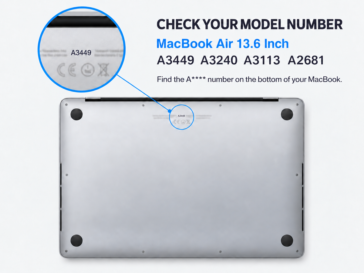MacBook Air 13.6 Inch M2 M3 M4 M5 Hexpact Heavy Duty Case 2022-2026 model number guide