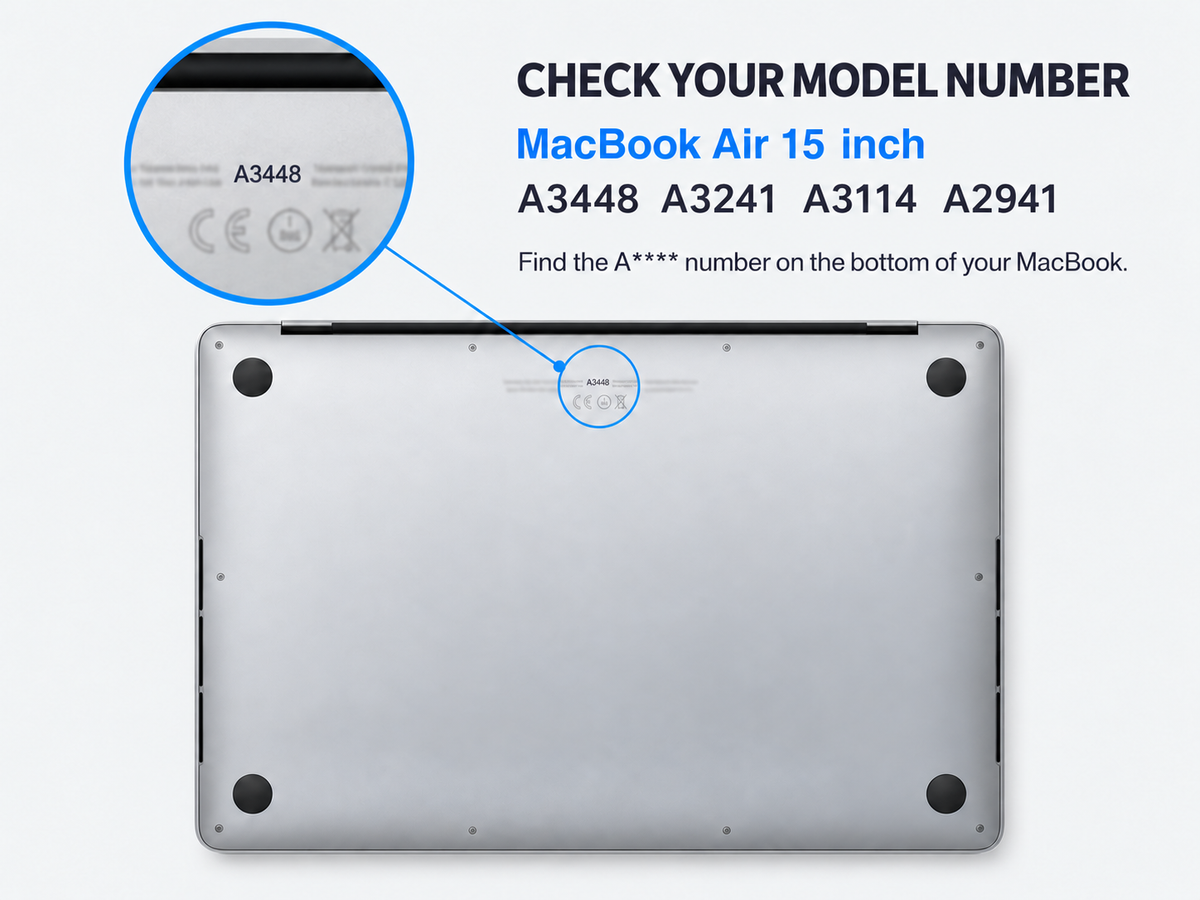Hexpact Secure Lock Heavy duty  Case for Macbook Air 15'' M2- M5  2023-2026 model number guide