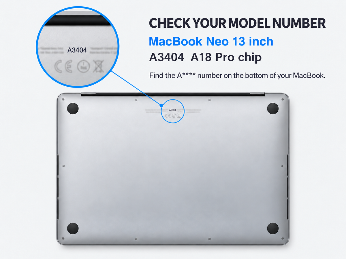 Hexpact Secure Lock Heavy duty  Case for Macbook Neo 13 inch (2026) model number guide