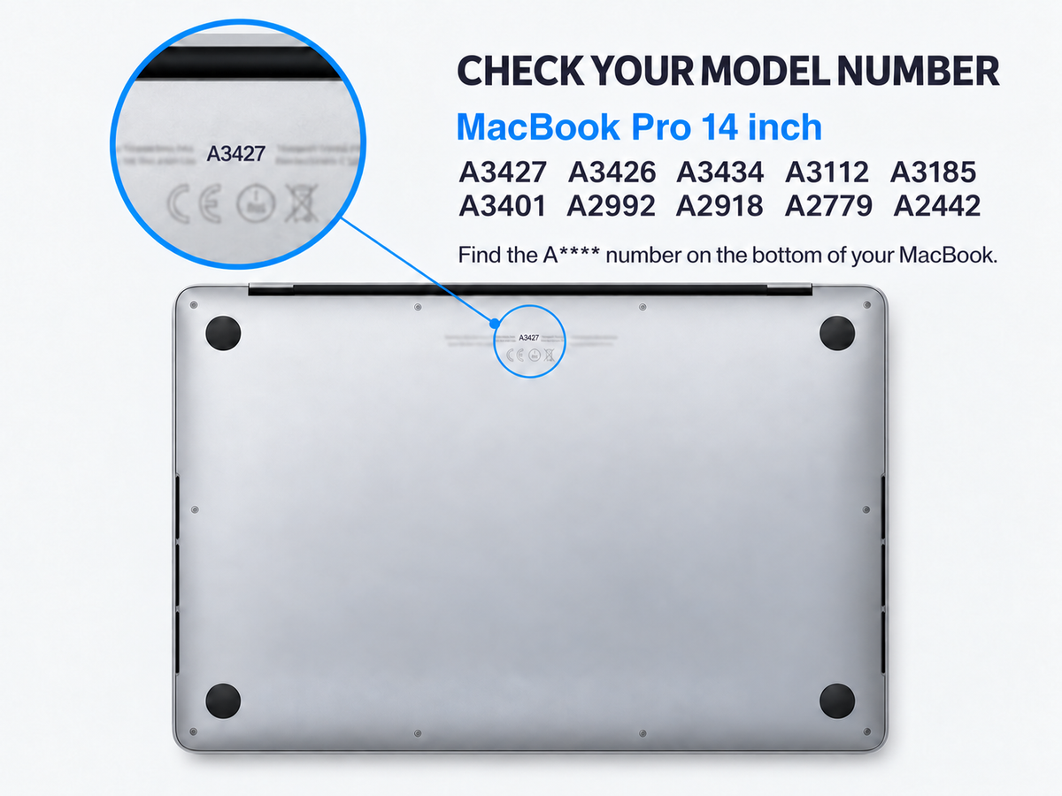 MacBook Pro 14 Inch M1 M2 M3 M4 M5 Hexpact Heavy Duty Case 2021-2026 model number guide