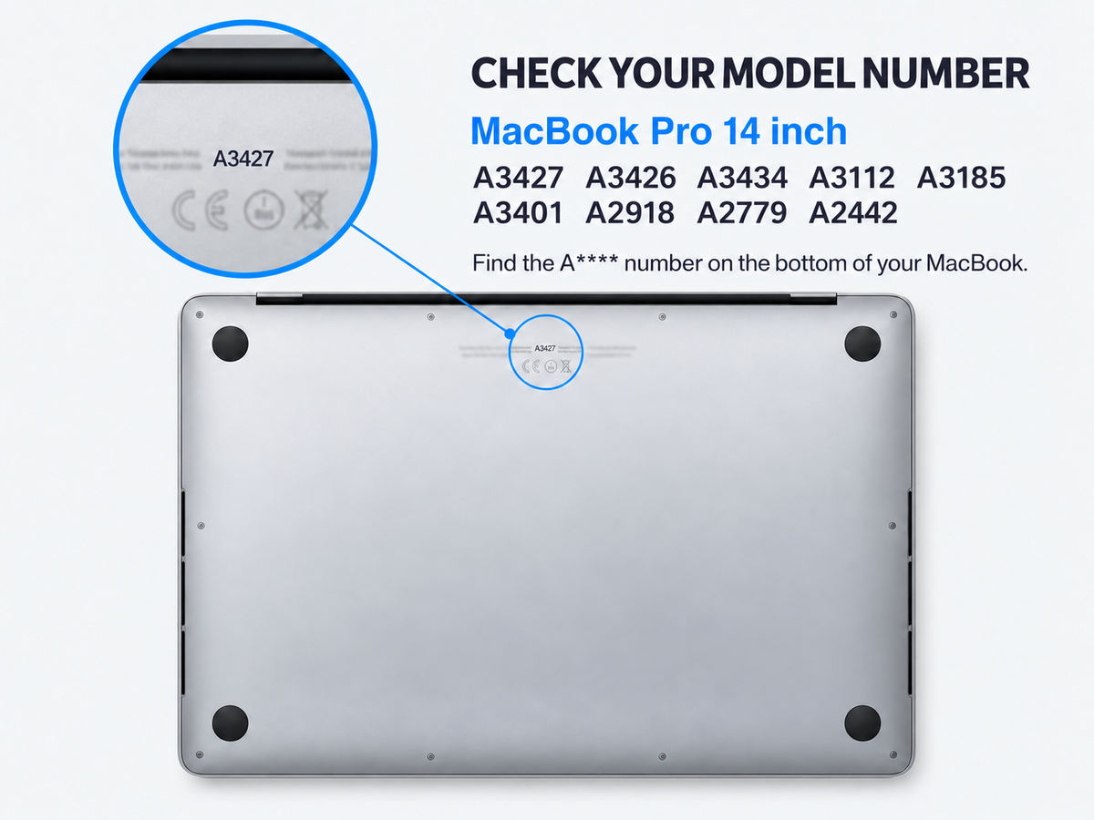 Hexpact Secure Lock Heavy duty  Case for Macbook Pro 14’' M1-M5 2021-2026 model number guide